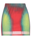 Jean Paul Gaultier X Yproject Jean Paul Gaultier X Y/project Woman Mini Skirt Acid Green Size 0 Polyamide, Elastane