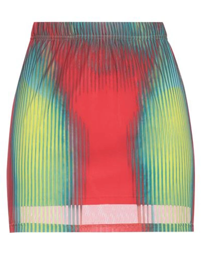 JEAN PAUL GAULTIER X YPROJECT JEAN PAUL GAULTIER X Y/PROJECT WOMAN MINI SKIRT ACID GREEN SIZE 0 POLYAMIDE, ELASTANE