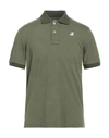 K-way Man Polo Shirt Military Green Size L Cotton