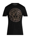 Versace Man T-shirt Black Size Xl Cotton