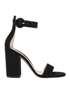 Gianvito Rossi Woman Sandals Black Size 8.5 Soft Leather In Black