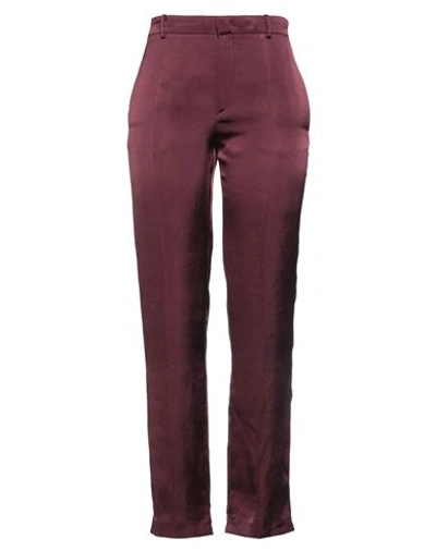 N°21 Woman Pants Burgundy Size 2 Cupro In Red