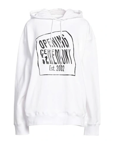 OPENING CEREMONY OPENING CEREMONY WOMAN SWEATSHIRT WHITE SIZE M COTTON, ELASTANE