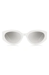 Marc Jacobs 54mm Round Sunglasses In White Grey/ Grey Ms Silver