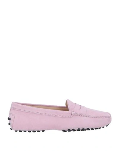 Tod's Woman Loafers Blush Size 8 Calfskin In Pink