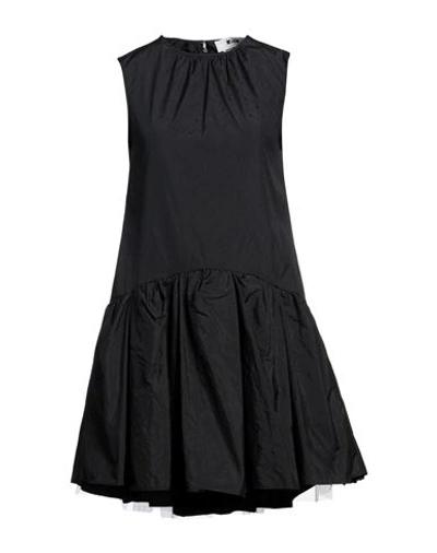 Msgm Woman Mini Dress Black Size 4 Polyester, Polyamide
