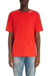 Balmain Logo Embroidered Organic Cotton T-shirt In Mef Red/ White