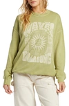 Billabong Ride In Cotton Blend Graphic Sweatshirt In Palm Green