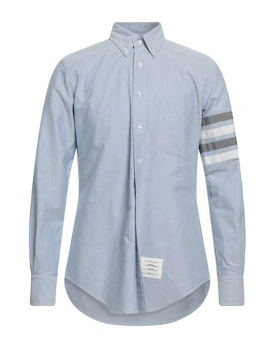 Thom Browne Man Shirt Light Blue Size 3 Cotton