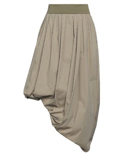 Manila Grace Woman Midi Skirt Military Green Size 6 Cotton, Polyamide, Elastane