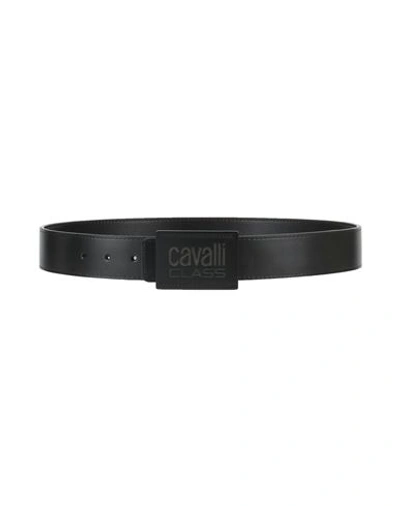 Cavalli Class Man Belt Black Size 43 Leather