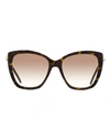 Jimmy Choo Butterfly Rose Sunglasses Woman Sunglasses Brown Size 55 Acetate