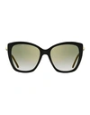 Jimmy Choo Butterfly Rose Sunglasses Woman Sunglasses Black Size 55 Acetate In Black
