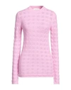 Sportmax Perforated Pattern Crewneck Sweater In Pink
