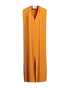 Erika Cavallini Woman Midi Dress Ocher Size 8 Viscose, Acetate In Yellow