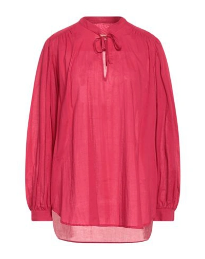 Momoní Woman Top Garnet Size 2 Cotton, Silk In Red