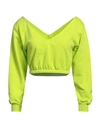 Hinnominate Woman Sweatshirt Acid Green Size M Cotton, Elastane