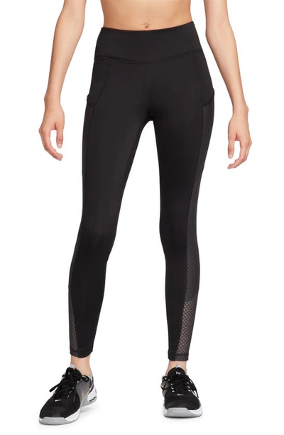 Nike Women's Therma-fit One Mid-rise Full-length Training Leggings With Pockets In Black