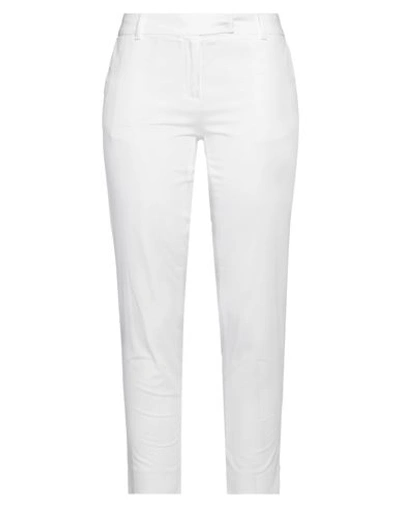 Fedeli Woman Pants White Size 8 Cotton, Elastane