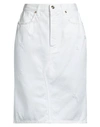 People (+)  Woman Denim Skirt White Size 26 Cotton In White