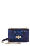 BRAHMIN ROSALIE CROC EMBOSSED LEATHER CONVERTIBLE CROSSBODY BAG