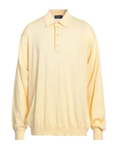 Drumohr Man Sweater Yellow Size 34 Merino Wool