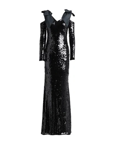 Elisabetta Franchi Woman Maxi Dress Black Size 10 Polyamide, Polyester, Plastic