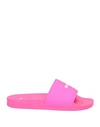 Msgm Woman Sandals Fuchsia Size 10 Rubber In Pink