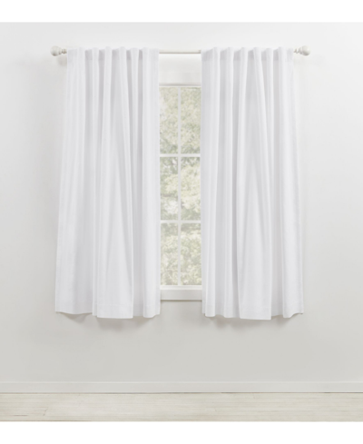 Lauren Ralph Lauren Velvety Room Darkening Back Tab Rod Pocket Curtain Panel, 52" X 63" In White