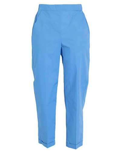 19.70 Nineteen Seventy Woman Pants Azure Size 10 Cotton In Blue