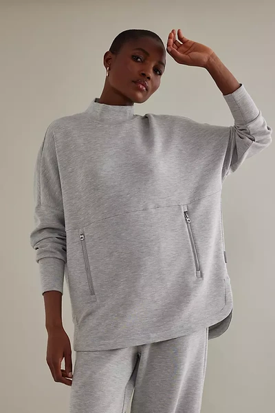 Varley Bay Mock-neck Sweatshirt In Grey