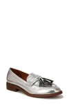 Franco Sarto Carolyn-low Loafers In Silver Faux Leather