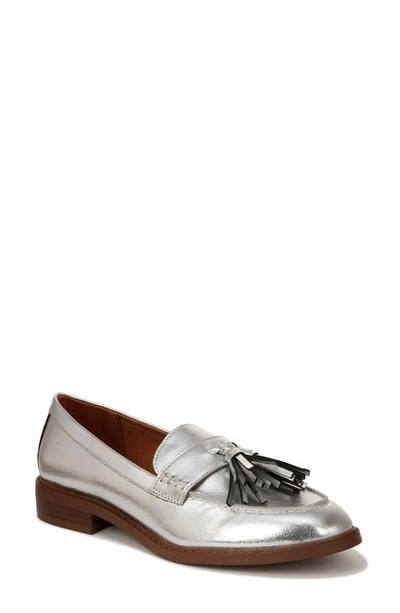 Franco Sarto Carolyn-low Loafers In Pewter Faux Leather