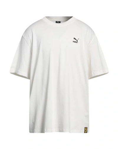 Puma Man T-shirt Ivory Size Xl Cotton, Polyester In White