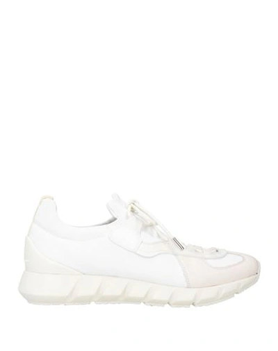 Ferragamo Man Sneakers White Size 10 Textile Fibers