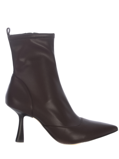 Michael Kors Clara Burgundy Heeled Ankle Boot In Red