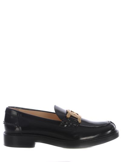 Tod's Leather Moccasin In Black