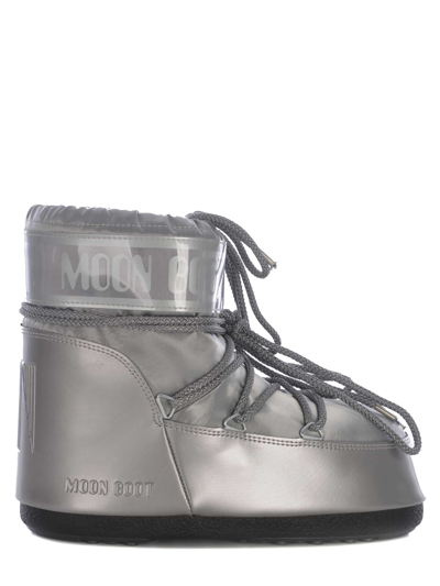 Moon Boot Icon Low Glance Boot In Silver