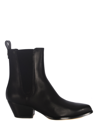 Michael Kors Kinlee Leather And Stretch Knit Ankle Boot