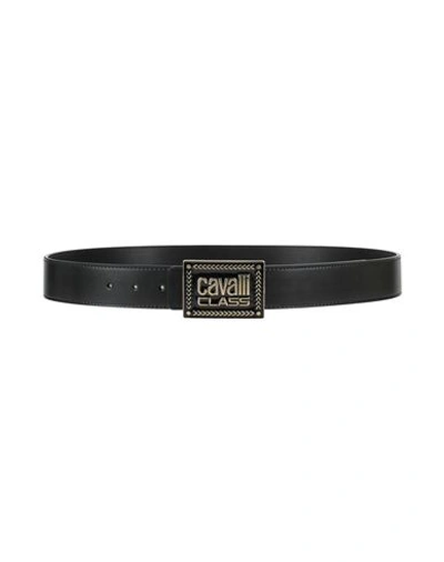 Cavalli Class Man Belt Black Size 43 Leather