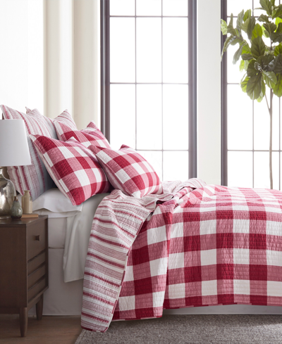 Levtex Camden Buffalo Check Reversible 3-pc. Quilt Set, King/california King In Red