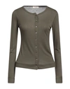 Rossopuro Woman Cardigan Military Green Size S Modal, Wool