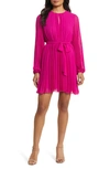 Sam Edelman Pleated Mini Dress In Dark Pink