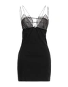 Nensi Dojaka Woman Mini Dress Black Size L Viscose, Polyamide, Elastane, Silk, Polyester