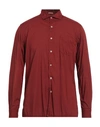 Massimo Alba Man Shirt Burgundy Size M Cotton In Red