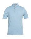 Filippo De Laurentiis Man Polo Shirt Sky Blue Size 38 Cotton