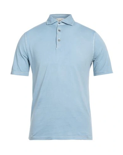 Filippo De Laurentiis Man Polo Shirt Sky Blue Size 38 Cotton In Blue