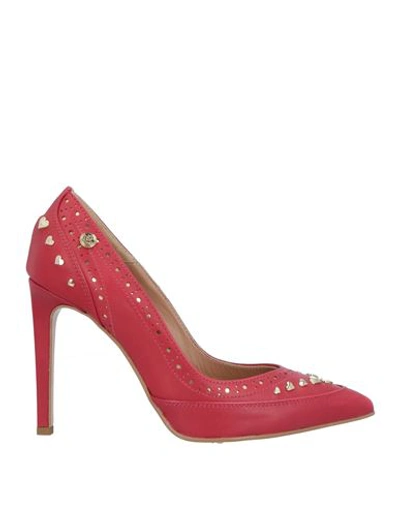 Love Moschino Woman Pumps Red Size 6 Leather