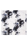 Alexander Mcqueen Silk Foulard With Chiaroscuro Floral Motif In White