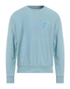 Afterlabel Man Sweatshirt Sky Blue Size M Cotton